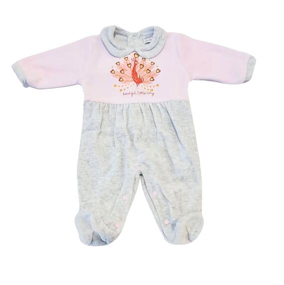 NEWBORN'S WHOLE CHENILLE ROMPER WITH ELLEPI FOOT BQ3334 MA